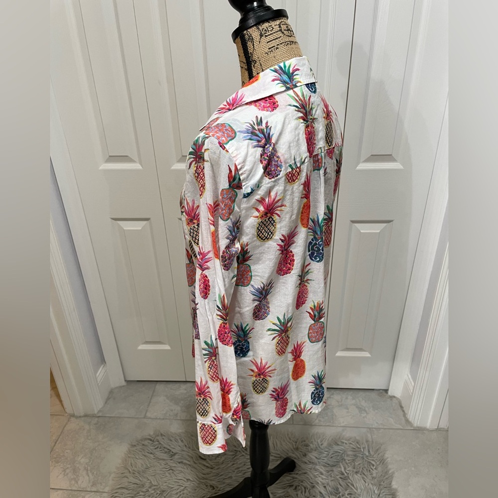 J. Crew Multicolor Pineapple Print Button Down Sh… - image 8